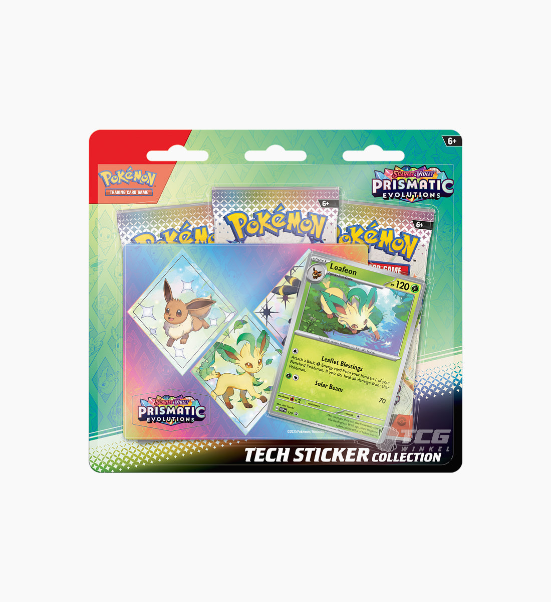 Pokémon TCG Scarlet & Violet Prismatic Evolutions Tech Sticker Collection Leafeon