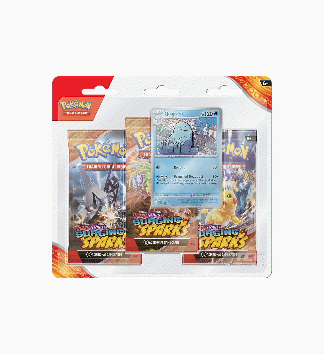 Pokémon TCG Scarlet & Violet Surging Sparks 3 Pack Blister Quagsire