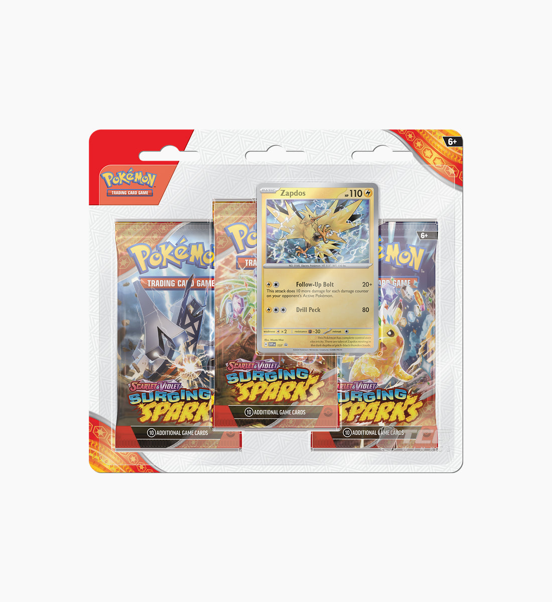 Pokémon TCG Scarlet &amp; Violet Surging Sparks 3-Pack Blister